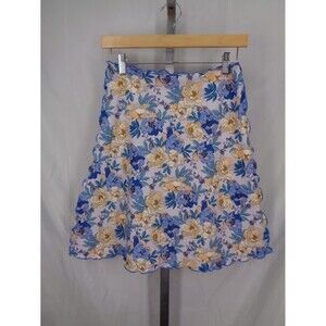 Haystacks Floral Reversible Bias Skirt Size Small Tranquility Lettuce Hem New